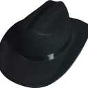 Rhode Island Novelty Black Cowboy Felt Hat Youth Size, One Per Order