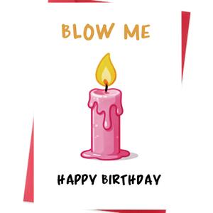 8 x Funny Birthday Card for Men and Women  Blow Out the Candle Birthday Card Gift for Husband, Wife, Boyfriend, Girlfriend (SK-0013)