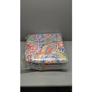 JMGBird Outdoor Chair Cushions Set of 2, Patio Cushions D16xW17 Inch with Ties, Outdoor Chair Pad for Patio Furniture (Paisley Patten)