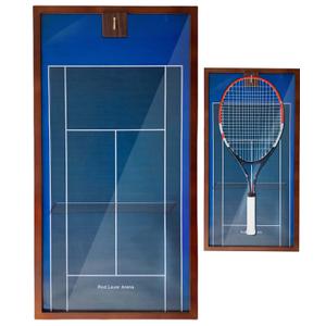 KRINGSIA Wooden Tennis Racket Display Frame with Wimbled Background