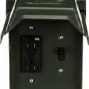 MIDWEST U010S010GRP Power Outlet with Switch  20 Amp Backyard Outlet with Switch and GFI Receptacle  Weather-Resistant  GFCI Safety Circuit  Green Outdoor Metal Enclosure