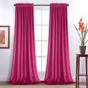 Roslynwood Velvet Berry Curtain 96 inch Length - Curtains Block Light Rod Pocket Thermal Insulated Window Drapes Set for Living Room/Bedroom/Dining Room, W52 x L96, 2 Panels