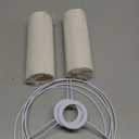 MY MIRONEY Set of 2 Lamp Shades White Linen Drum Lampshades Removable Light Fixtures Lamp Shades, 1.64" Top Hole Diameter, Need To Be Assembled (7.87" x 7.87" x 7.09")