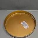 MAONAME 13" Gold Round Decorative Tray for Coffee Table, Modern Serving Tray with Handles, Plastic Ottoman Trays, Bathroom Decor