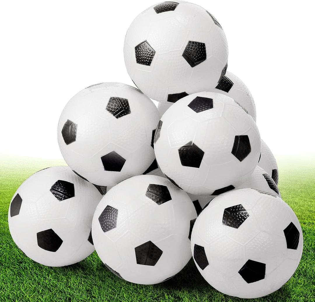 Civaner 20 Pcs Mini Soccer Basketball for Kids 4 Inch Inflatable Rubber Small Basketballs Gifts Toddlers Bouncy Toys Balls for Sports Beach Pool Theme Party Favor(Soccer Style)