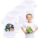 5 Pieces Toddler Blank Sublimation T-Shirt Modal Crew Neck Short Sleeve T-Shirt for Kids Baby Children Youth Tye Dying (3T)