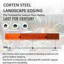 20ft. 6-Pack Cor-Ten Steel Landscape Edging - 40" L x 6" H Metal Edging for Landscaping with 6 Stakes, Hammer-in Garden Edging, Metal Landscape Edging for Flower beds, Lawn & Yard (Rusted)