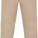 Izod Girls School Uniform Adaptive Chino Pants, Adjustable Waistband & Faux Buttons, Velcro Closure (5, Khaki)