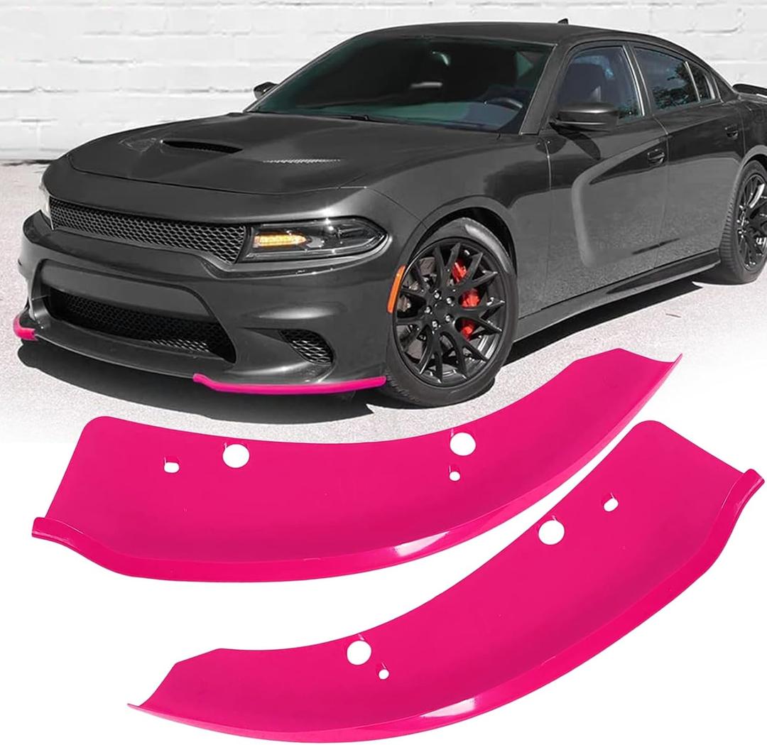 Front Bumper Lip Splitter Protector Compatible with Dodge Charger Hellcat/SRT 392 / Scat Pack/RT Scat Pack/GT/RT 2015-2021, Pink, Pack of 2 Front Bumper Lip Splitter Protector Compatible with Dodge Charger Hellcat/SRT 392 / Scat Pack/RT Scat Pack/GT/RT 2015-2021, Pink, Pack of 2