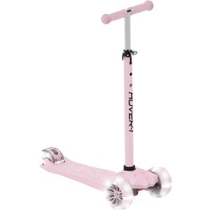 Hover-1 Solaris Kick Scooter with Multicolor Wheel Lights, 4.5 Front Wheels, Rear Foot Brake, and 110 Pound Weight Capacity (Pink)