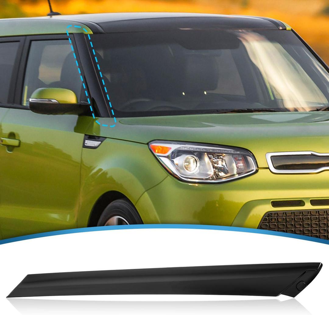Compatible with 2014-2018 Kia Soul Molding Pair Windshield Pillar Trim Exterior,86180-B2000 (Passenger Side)