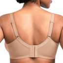 HSIA Minimizer Bras for Women Enchante Full Coverage Underwire Bras Plus Size Lifting Floral Lace Bra for Heavy Breast (Beige, 38D)