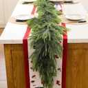 2PC 6ft Real Touch Norfolk Pine Garland Realistic Christmas Greenery Garland for Table Mantle Fireplace Indoor Outdoor Xmas Decor