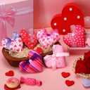 Tudomro 12 Pcs Valentines Day Fabric Heart Decor Cloth Heart Bowl Filler for Spring Home Farmhouse Ornaments Wedding Home Decor(Elegant)