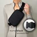 Boutique Belt Bag | Crossbody Fanny Pack for Women | Cute Mini Everywhere Bum Hip Waist Pack | Small Fashion Travel Chest Bag | Matte Black | Adjustable Extended Strap