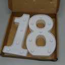 18th Birthday Decorations for Girls & Boys, Light Up Number 18 LED Marquee Lights, White Number Signs for Party Backdrop, Table Centerpieces, Room & Wall Decor, 18th Birthday Gift