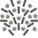 32 Counts Black White Twisty and Swirl Lollipops Blackberry Flavor, Individually Wrapped Lollipop Suckers Candy Bulk, Party Candy Buffet Lollipops Swirl, Halloween Treats Suckers
