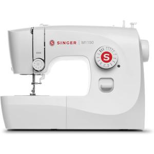 SINGER M1150 Portable Sewing Machine White  Accessories Included | 16 Stitches, Top Drop-in Bobbin, 4-Step Buttonhole, Free Arm, LED Light | Ideal Sewing Machine for Home Projects