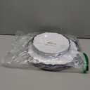 Bluesky Contemporary Collection Combo White Plates with Black Rim - 7.5" - 10.5" (Pack of 32) - Sleek Modern Design - Perfect for Entertaining & Everyday Use