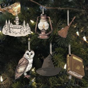 Soulchen 12 Pcs Wizard Magical Theme Party Decor Vintage Magical Hanging Ornaments Wood Hanging Sign Gifts for Room Home Birthday Party Decoration