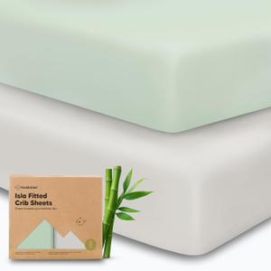 KeaBabies 2-Pack Baby Crib Sheets for Boys, Girls - 52x28 Viscose Derived from Bamboo Toddler Bed Sheets Neutral, Fitted Crib Mattress Cover for Standard Baby Bedding, Soft & Cozy (Sage)