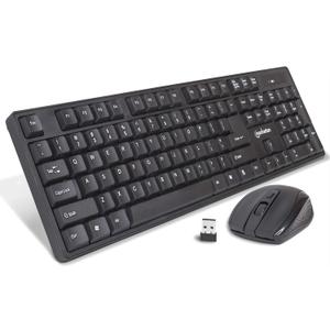 Manhattan Wireless Keyboard and Mouse Combo - Full-Size USB Wireless Keyboard Mouse Set with 2.4GHz Dongle for PC Computer Laptop - Compatible with Windows and Mac, Black 