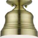 Livex Lighting, 55909-01, Endicott, Petite Bell Semi-Flush, Antique Brass