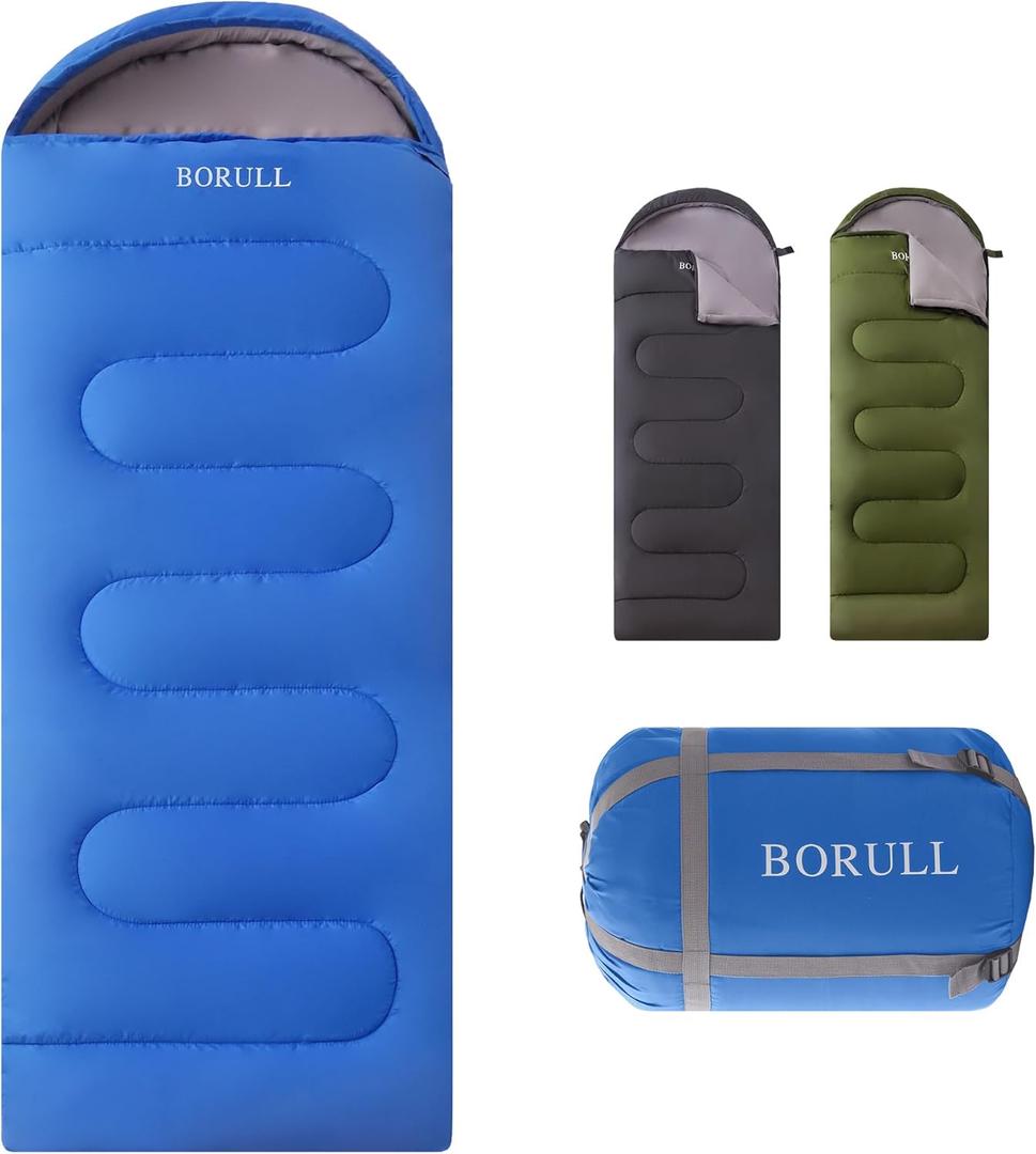 Double Sleeping Bags for Adults with Pillows Queen Size XL Camping Waterproof Sleeping Bag with Compression Sack for Kids for Hiking Backpacking 2 Person Cold Warm Weather Outdoor Indoor