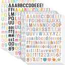 4680 Letter Stickers 30 Sheets Alphabet Stickers 0.5in Vinyl Self-Adhesive Number Alphabet Stickers, Mailbox Numbers Labels DIY Crafts Art Making, Decals for Sign, Notebook (A4, Multiple Colors)