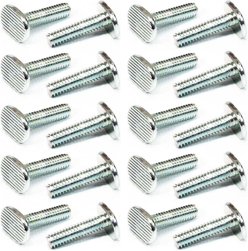 POWERTEC 1/4"-20 T Track Bolts 20 Pack for T Track, 1 Inch Long T Slot Bolts for Universal T Track, T Track Accessories for Woodworking Jigs and Fixtures (QTB1004)