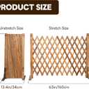 MYOYAY 2PCS Expandable Instant Fence Retractable Wooden Fence Wooden Pet Gate Freestanding Wood Plant Screen Fence Partition Wood Garden Trellis for Home Yard Garden Indoor Outdoor Decor