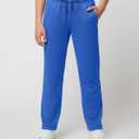 Real Essentials 3 Pack: Boys' Mesh Open Bottom Active Sweatpants with Pockets & Drawstring (Blue, L)