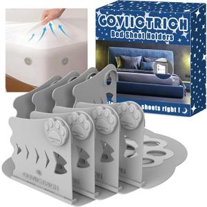 Bed Sheet Holders for Corners, Fitted Sheet Holder Keep Sheets Firm & Tight, Heavy Duty Sheet Locks, Bed Sheet Holder Fit All Sheet Size, Easy Installation (Gray)