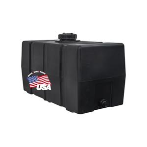 RomoTech 82123915 50 Gallon Water Tank - Horizontal Square, Poly Tank for Non-Flammable Liquids, UV-Resistant Storage with Molded Gallon/Liter Marks, 3/4" NPT Outlet, Made in USA, Black