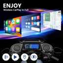 Motorcycle Wireless CarPlay Bluetooth Adapter Compatible with Harley Davidson 2024 Road Glide/Street Glide 2025 Street Glide Accessories with Passthrough USB-C Charging Port Plug and Play