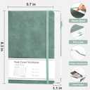 CAGIE Lined Journal Notebook, 320 Pages College Ruled Notebook, 100 Gsm Paper Thick Journal, B5 Hardcover Leather Journals for Writing Women Men, 7.6x10In, Green