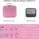 Makeup Bag with Led Mirror,with 3 Color Setting & 10x Magnifying Mirror, Portable Storage and Adjustable Dividers Travel Makeup Bag,for Women and Makeup Artists Large Makeup Cases-Dark Pink