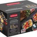Rubbermaid Brilliance Meal Prep Containers, 2-Compartment Food Storage Containers, 2.85 Cup, 5-Pack, BPA-Free, Clear/Grey