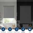 Blackout Cordless Roller Shades Blinds for Windows, Free-Stop Window Shades Pull Down, Blackout Blinds for Indoor Windows, Home, Office, Thermal Insulated Fabric, UV Protection,Grey,24" W x 72" H