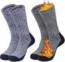 Loritta 2 Pack Merino Mens Wool Socks, Winter Warm Thermal Socks for Men Cold Weather