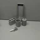 ZCCZ - Light stone Gray Bathroom accessories set 4 Pcs - Toothbrush Holder, Soap Dispenser, Vanity Tray, Bathroom Tumbler - Countertop Vanity Organizer - Bathroom accessory set - Toothbrush Holder Set