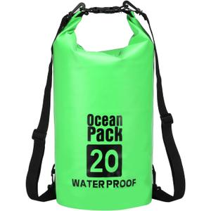 Waterproof Dry Bag, 20L Fit for Women Men Water Proof Bags Lightweight Dry Storage Floating Backpack with Whistle for Travel Backpacking Boating Kayaking Camping (Green)