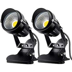 FZWLE Spot Lights Clamp Indoor Spotlights, 7W Clip on Lights Daylight White Uplights with 6FT Cord and Switch for Trade Show, Workshop, Billboard, Desk Lighting (2 Pack)