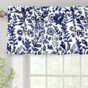 DriftAway Julia Lined Valance Double Layer Thermal Insulated Room Darkening Blackout Valances 3 Inch Rod Pocket Window Valance for Bathroom Living Room 52 Inch by 14 Inch Navy
