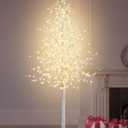 TORONTOKYO 6FT Lighted Birch Tree 910 LEDs Warm White Lights, 8 Modes Light Up White Artificial Christmas Twig Tree with Timer for Indoor Outdoor Home Garden Wedding Holiday Decoration