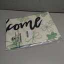 Welcome St. Patrick's Day Green Plaid Shamrocks Clovers House Flag Large Burlap 28X40 Inch Vertical Double Sided Outside Yard Holiday Outdoor Farmhouse Decoration