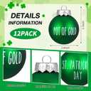 Vinsot 12 Pcs St. Patrick's Day Ball Ornaments 2.4 Inch White Green Shamrock Bulb Ornaments Irish Hanging Tree Decorations St. Patrick's Day Decorations for Home Tree Festival Party Decor