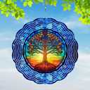 Tree of Life Yard and Garden Wind Spinner, Unique 3D Hanging Tree of Life Wind Spinner