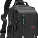 NICGID Sling Bags Chest Shoulder Backpacks, 12.5'' 13.3'' 14.1'' 15.6''Laptop Backpack Crossbody Messenger Bag Travel Outdoor (Black)