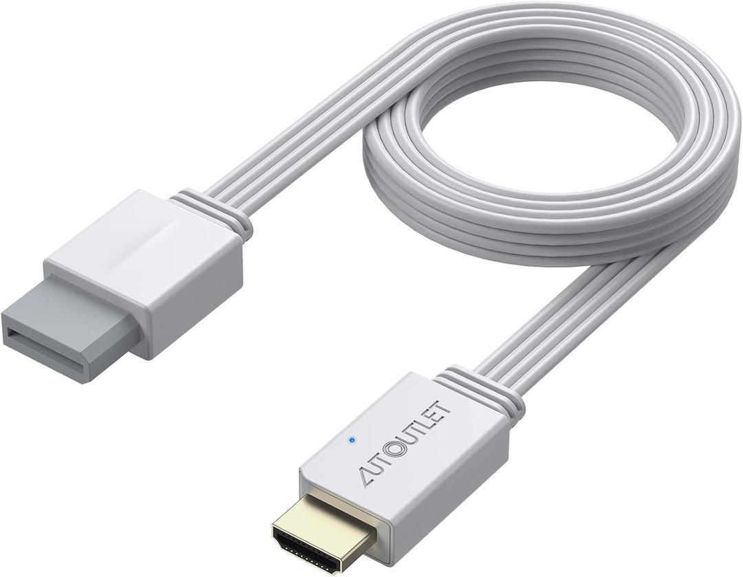 AUTOUTLET Wii to HDMI Converter 1080P 5ft/150cm for Full HD Device, Adapter with HDMI Male Cable Output Compatible with Nintendo Wii, Wii U, HDTV, Monitor-Supports All Wii Display Modes